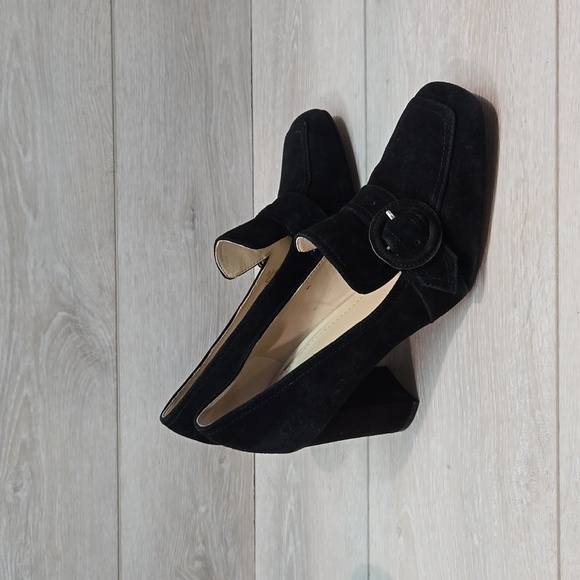 Marc Fisher Women Garlan Leather Square Toe Heels Sandals shoes sz 8.5M - Picture 1 of 12